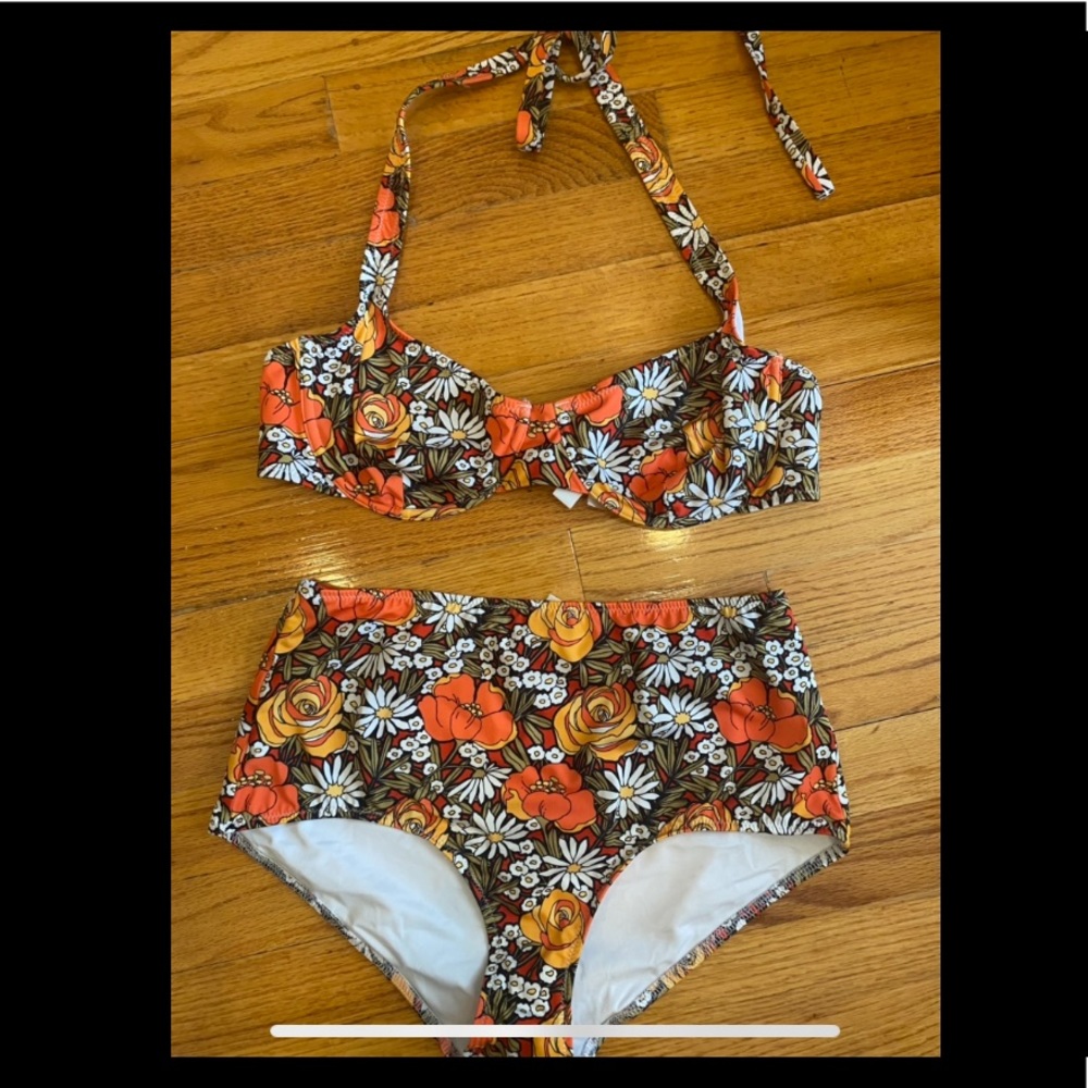 Solid and Striped Re/Done Two Piece Swimsuit